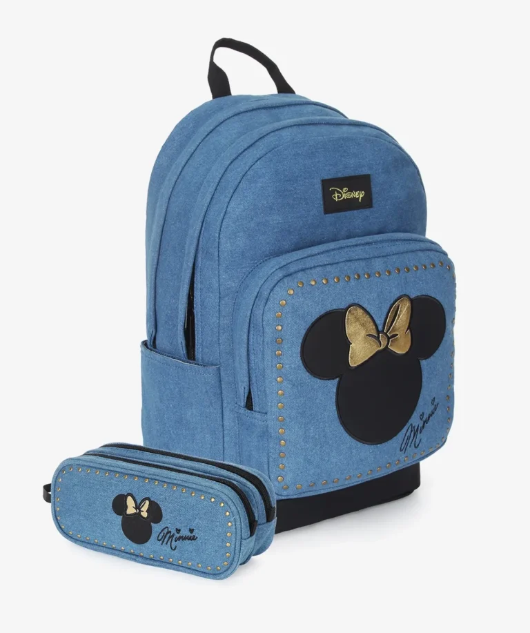 תיק+קלמר של חברת קל גב Disney Denim Minnie