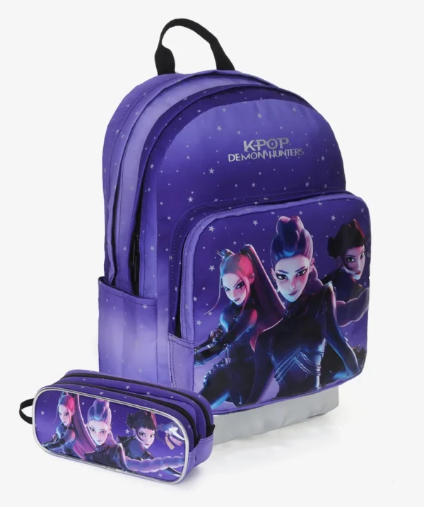 תיק גב + קלמר לבית ספר של חברת קל גב דגם Kpop Purple
